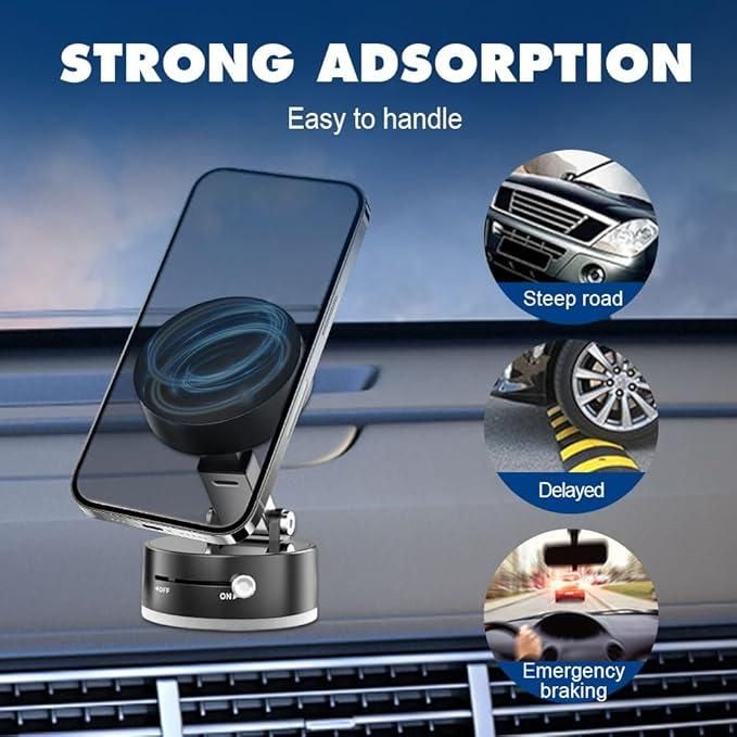 Vacuum Magnetic Suction Phone Holder – 360° Strong Magnet Phone Holder