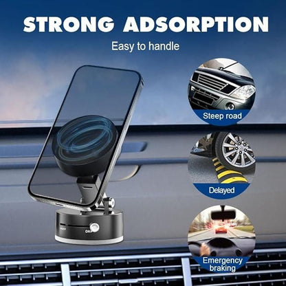 Vacuum Magnetic Suction Phone Holder – 360° Strong Magnet Phone Holder