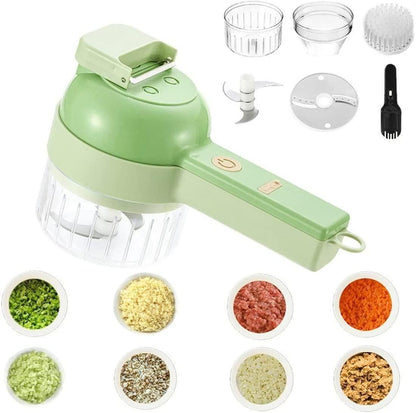 4-in-1 Portable Electric Vegetable Cutter Set | Smart Kitchen Helper