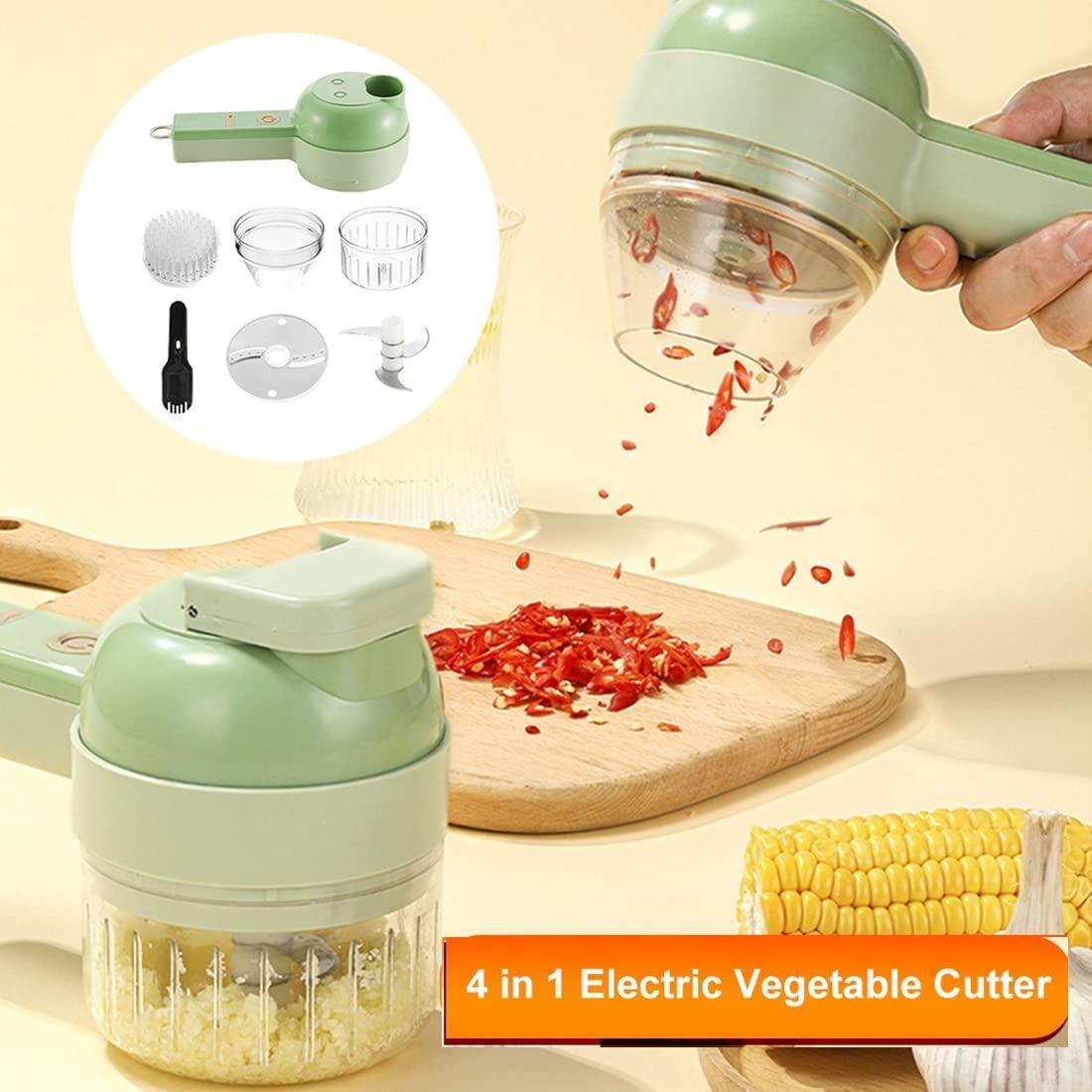 4-in-1 Portable Electric Vegetable Cutter Set | Smart Kitchen Helper