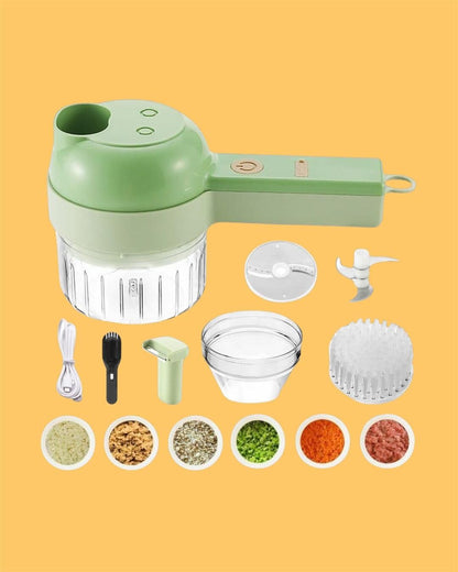 4-in-1 Portable Electric Vegetable Cutter Set | Smart Kitchen Helper