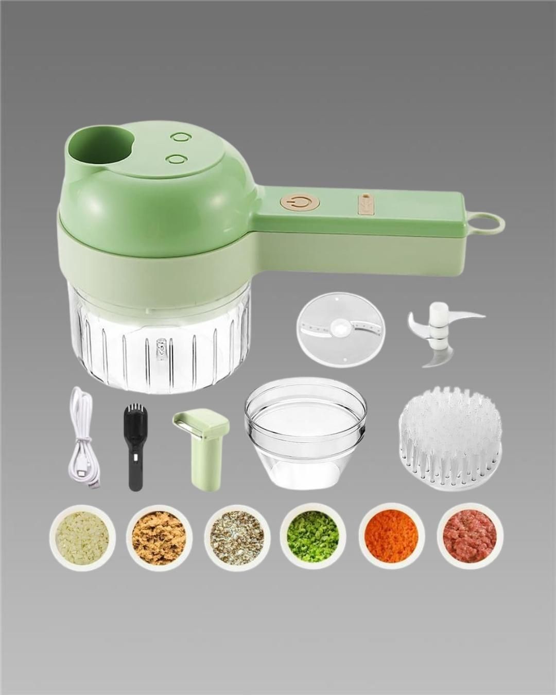 4-in-1 Portable Electric Vegetable Cutter Set | Smart Kitchen Helper