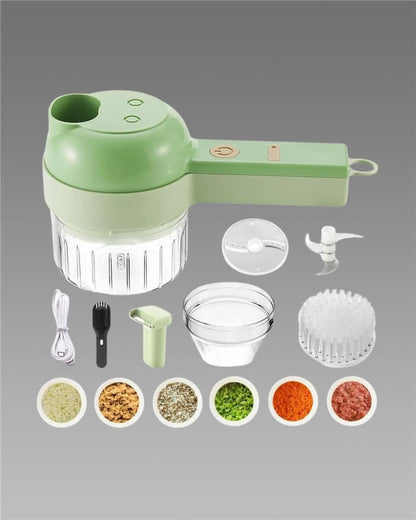 4-in-1 Portable Electric Vegetable Cutter Set | Smart Kitchen Helper